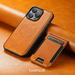 Luxi Magsafe | hoog kwaliteit Leren Telefoon hoesje | Pasjeshouder | Portemonnee | Draadloze oplaadcase |