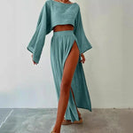 Luxiria's Crop Top en Split Rok Set - Luxiria